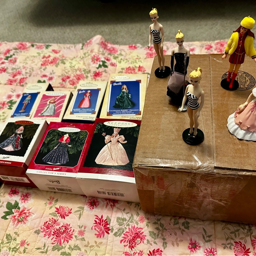 Assorted Collectible Barbie Ornaments / Figurines